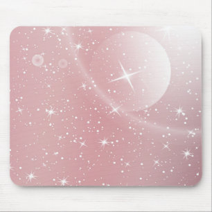 Pastel Starry Sky Roze gradiënt Mop Galaxy Design Muismat