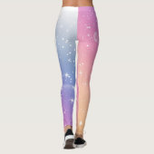 Pastel Starry Sky Roze Paarse gradiëntmoon Galaxy Leggings (Achterkant)