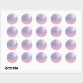 Pastel Starry Sky Roze Paarse gradiëntmoon Galaxy Ronde Sticker (Vel)