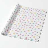 Pastel Stars and Hearts – Schattigee zachte kleur Cadeaupapier (Uitgerold)