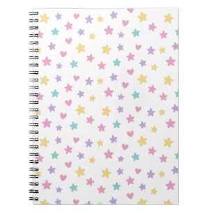 Pastel Stars and Hearts Spiral Foto Notitieboek