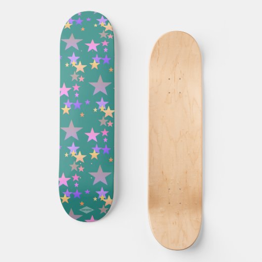 Pastel Stars HAMbWG Skateboard (Voorkant)