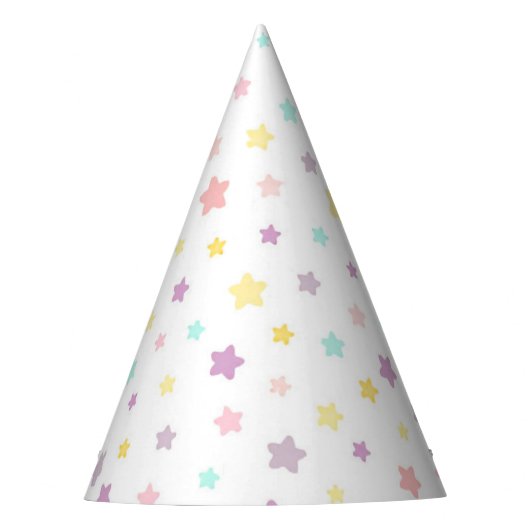 Pastel Stars Party Pet Feesthoedjes (Voorkant)