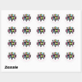 pastel stars slijm sjabloon logo ronde sticker (Vel)