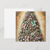Pastel Steampunk Christmas Tree Wenskaart Feestdagenkaart (Voorkant / Achterkant)