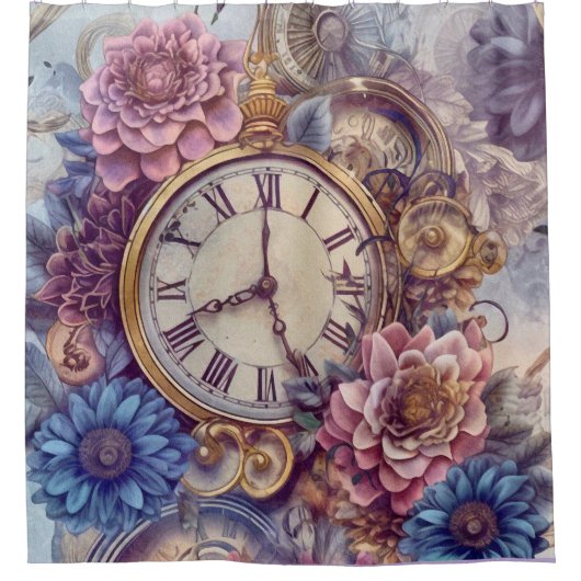 Pastel Steampunk Douchegordijn (Voorkant)