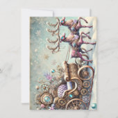 Pastel Steampunk Kerst Kaart Antiek Rendier (Voorkant)
