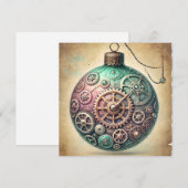 Pastel Steampunk Kerst Ornament Kaart (Voorkant / Achterkant)