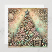  Pastel Steampunk Kerstboom Kaart (Voorkant / Achterkant)