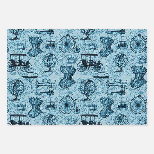 pastel steampunk patroon inpakpapier vel (Voorkant 2)