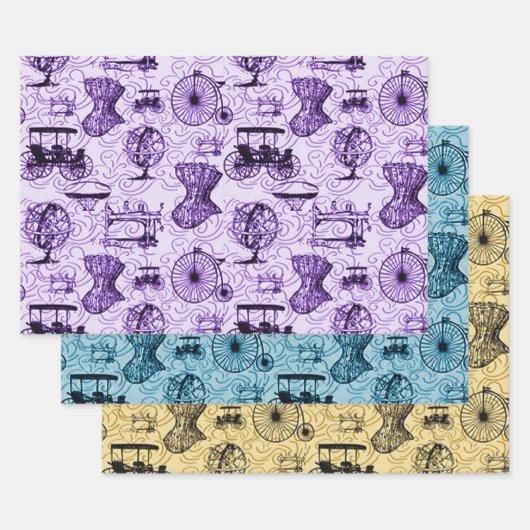 pastel steampunk patroon inpakpapier vel (Set)