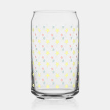 Pastel Ster Gedrukte Can Glas | Mooie Kleurrijke S