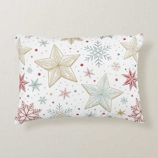 "Pastel Ster Patroon Accent Kussen (Voorkant)