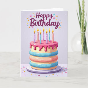 Pastel Ster Verjaardagskaart Kaart