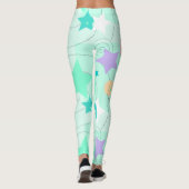 Pastel Sterren Girly Feestdagen Leggings (Achterkant)