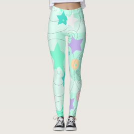 Pastel Sterren Girly Feestdagen Leggings