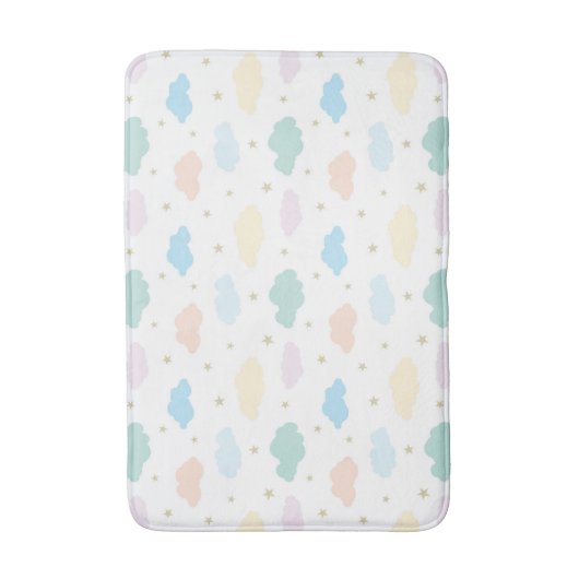 Pastel Sterren & Wolken Badmat (Voorkant Verticaal)