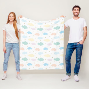 Pastel Sterren & Wolken Fleece Deken