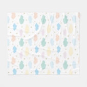 Pastel Sterren & Wolken Fleece Deken (Voorkant (Horizontaal))
