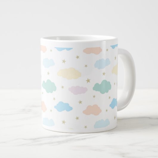 Pastel Sterren & Wolken Grote Koffiekop (Voorkant rechts)