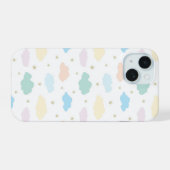 Pastel Sterren & Wolken iPhone 15 Case (Achterkant horizontaal)