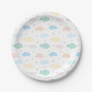 Pastel Sterren & Wolken Papieren Bordje
