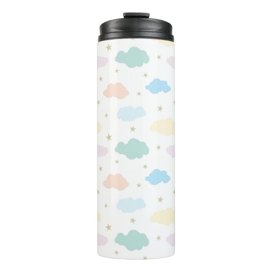 Pastel Sterren & Wolken Thermosbeker (Voorkant)