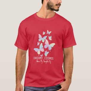 Pastel Sterrenstelsel Vlinders Droomachtige Esthet T-shirt
