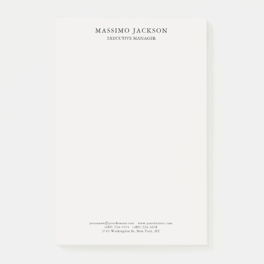 Pastel stijlvol klassiek eenvoudig professioneel post-it® notes (Voorkant)