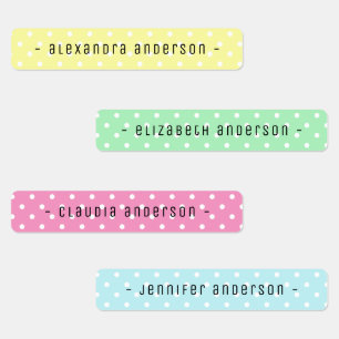 Pastel Stip Kids Naamlabel Labels