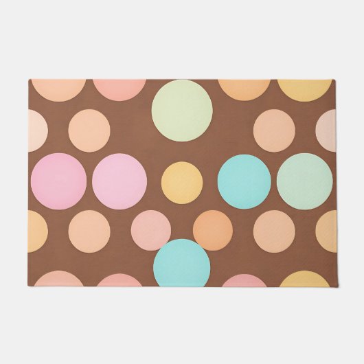 Pastel Stippen Chocolade Patroon Deurmat (Voorkant)