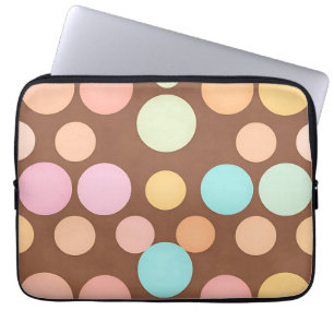Pastel Stippen Chocolade Patroon Laptop Sleeve