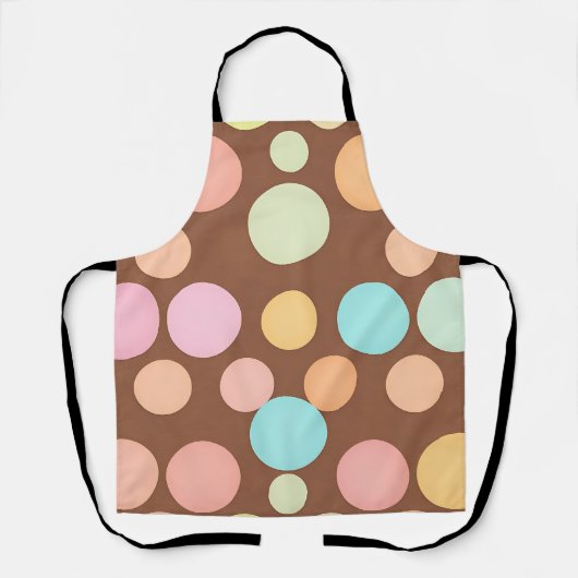 Pastel Stippen Chocolade Patroon Schort (Voorkant)
