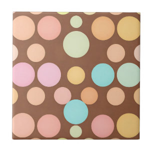 Pastel Stippen Chocolade Patroon Tegeltje
