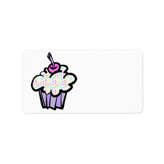 pastel stippen cupcake etiket (Voorkant)