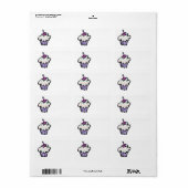 pastel stippen cupcake etiket (Full Sheet)