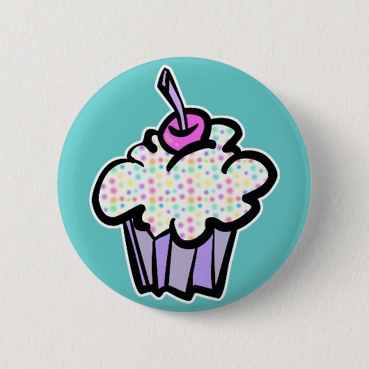 pastel stippen cupcake ronde button 5,7 cm (Voorkant)