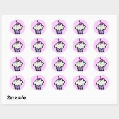pastel stippen cupcake ronde sticker (Vel)