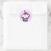 pastel stippen cupcake ronde sticker (Tas)