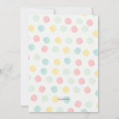 Pastel stippen kader geslacht onthulling feestje kaart (Achterkant)