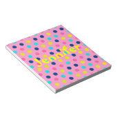 Pastel Stippen op roze met naam Notitieblok (Schuin)