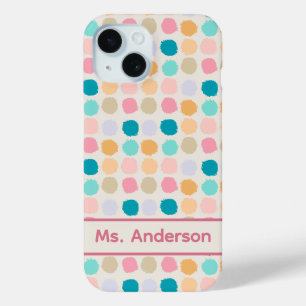 Pastel Stippen Persoonlijk iPhone 15 Case