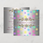 Pastel Stippen Prinses Baby shower Kaart (Voorkant / Achterkant)