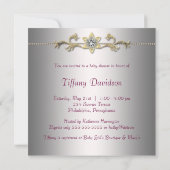 Pastel Stippen Prinses Baby shower Kaart (Achterkant)