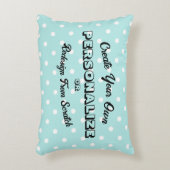 Pastel Stippenpatroon - Blauw Accent Kussen (Voorkant(Verticaal))