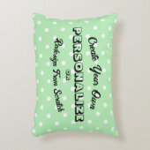 Pastel Stippenpatroon - Groen Accent Kussen (Voorkant(Verticaal))