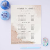 Pastel Stof Roze & Gouden Prijzen & Diensten Flyer (Enkel)