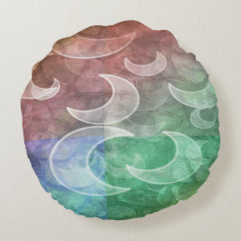 Pastel Stones N Crescent Moons Round Sierkussen Rond Kussen