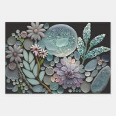 Pastel Strand Glas Bloem Mozaïek Inpakpapier Vel (Voorkant 2)