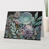 Pastel Strand Glas Bloem Mozaïek Kaart (Voorkant)